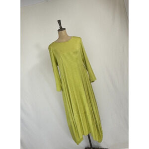 COMFY USA - Balloon Dress - Modal - Fun Chartreuse Stripe XL #0042 ARTWEAR